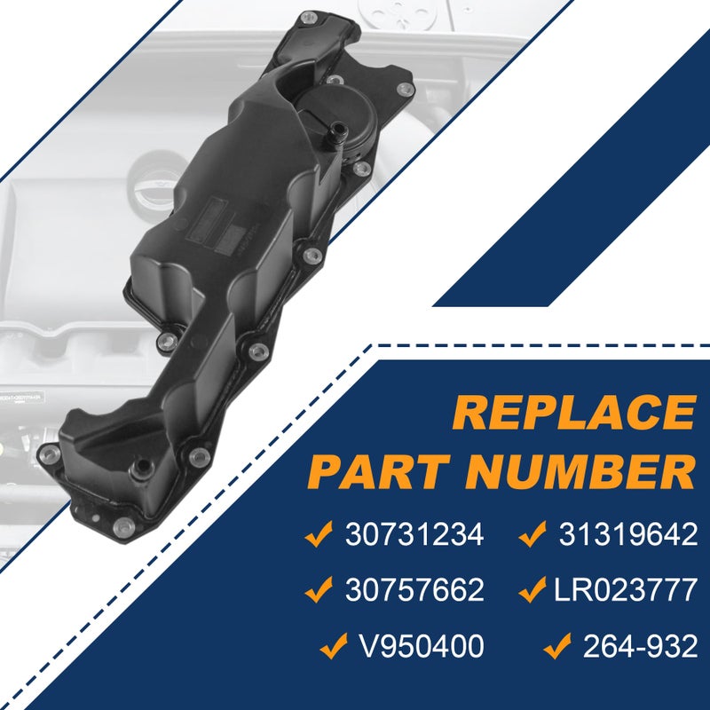 JDMSPEED Engine Valve Cover with Gasket 31319642 Replacement For Volvo S80 XC60 V70 XC70 XC90 Replacement For Land Rover LR2 Replace 30731234 264-932 V950400 - Image 2